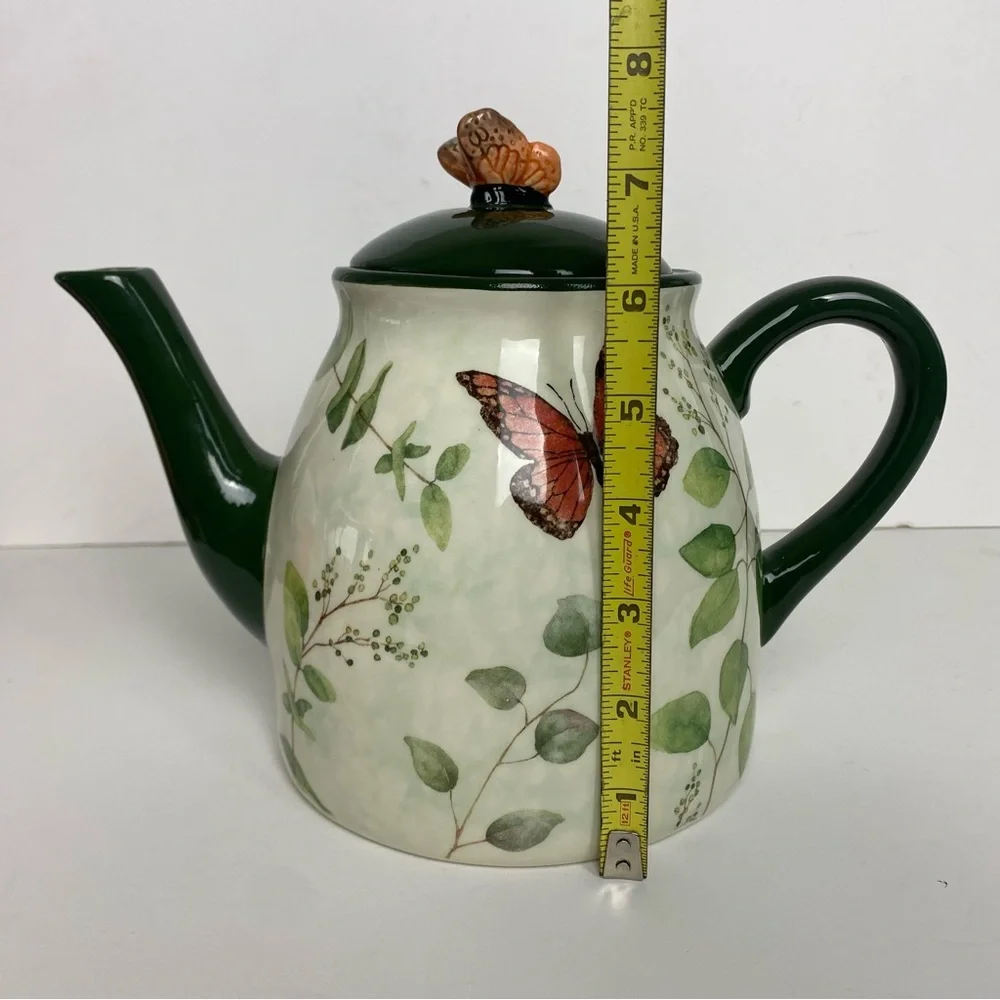 Cracker Barrel Susan Winget Butterfly Earthenware Teapot Spring Easter 7.5" - Picture 10 of 10
